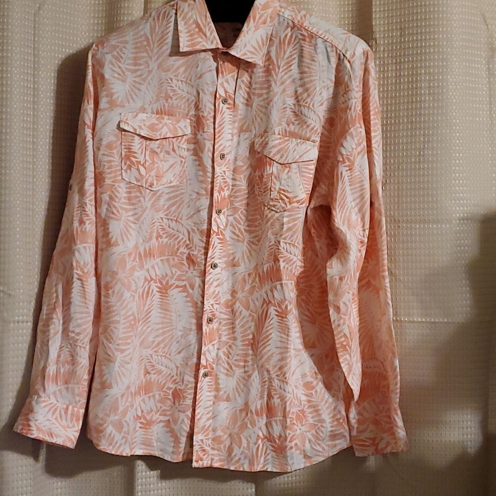 OCEAN & COAST sizeXL  100%linen button front shirt